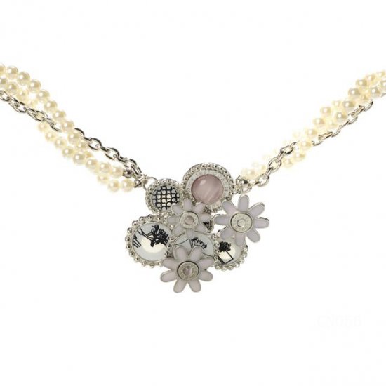 Coach Flower Pearl Silver Necklaces CZH | Coach Outlet Canada